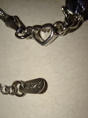 Sterling Silver Heart Charm Bracelet - Silver